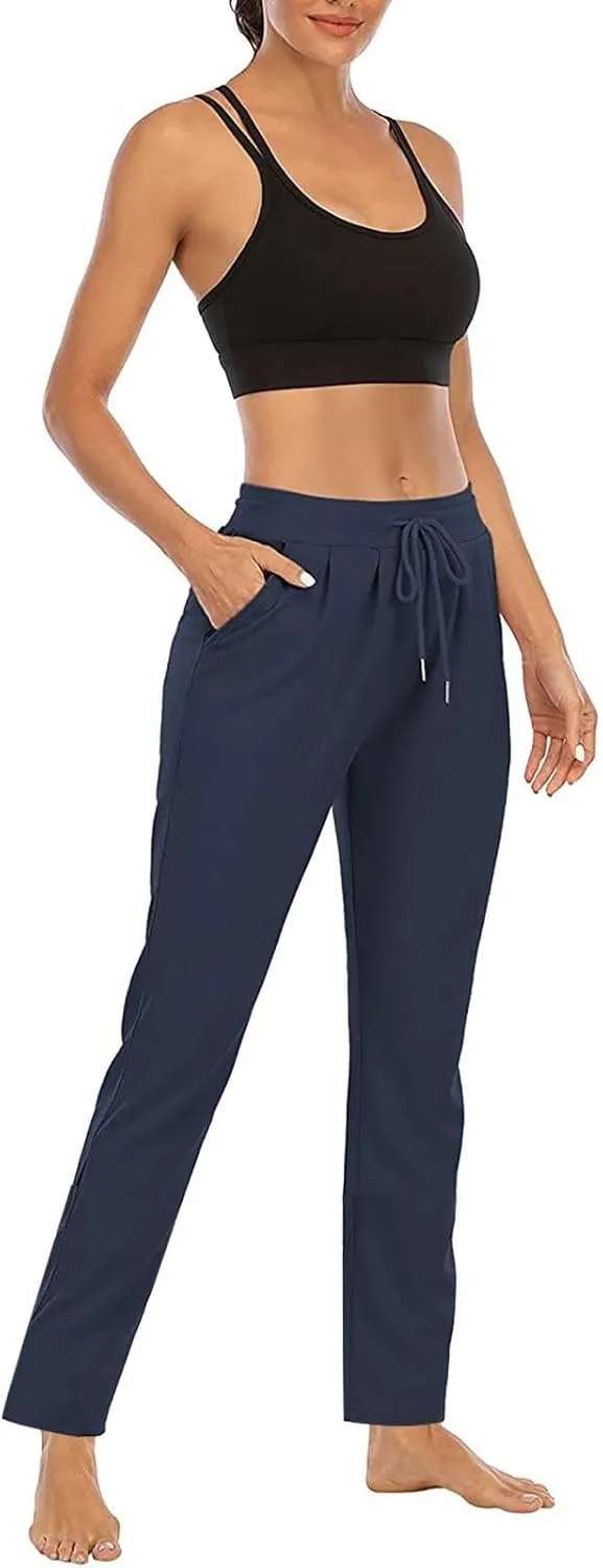 Lastesso Women's Tapered Sweatpants Elastic Waistband High Waist Joggers Pants Gym Athletic Fit Trousers with Pockets