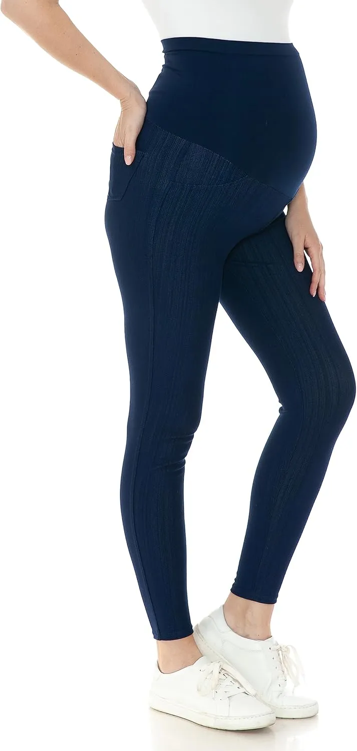 Leggings Depot Women's Maternity Jeans with Pockets Comfy Stretch Pregnancy Pants Denim Jeggings