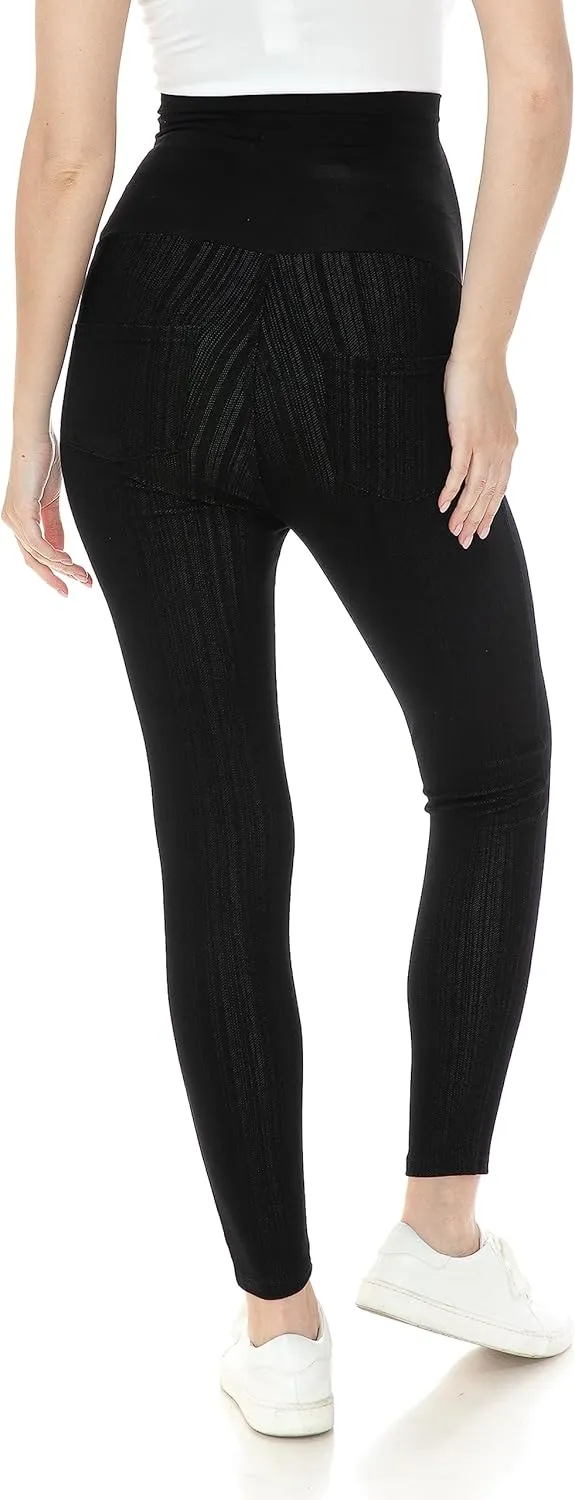 Leggings Depot Women's Maternity Jeans with Pockets Comfy Stretch Pregnancy Pants Denim Jeggings