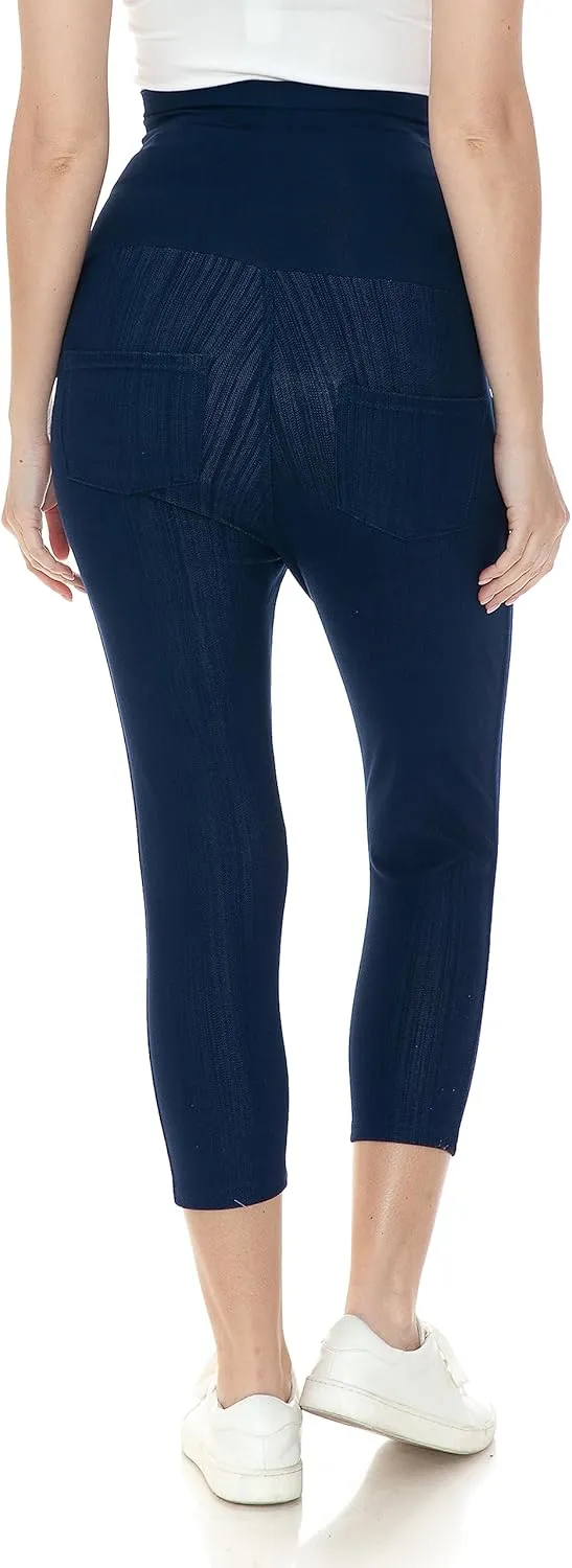 Leggings Depot Women's Maternity Jeans with Pockets Comfy Stretch Pregnancy Pants Denim Jeggings