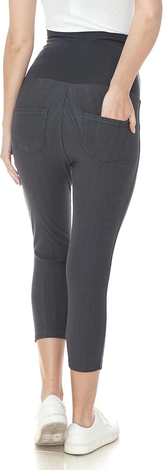 Leggings Depot Women's Maternity Jeans with Pockets Comfy Stretch Pregnancy Pants Denim Jeggings