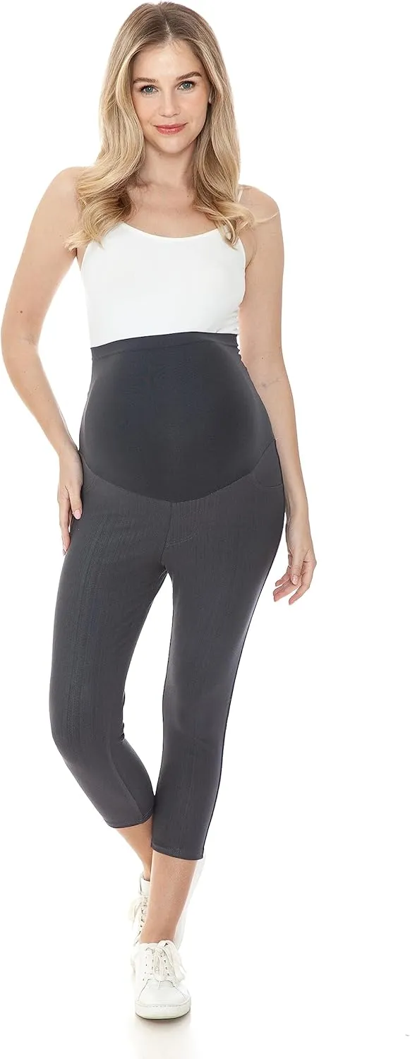 Leggings Depot Women's Maternity Jeans with Pockets Comfy Stretch Pregnancy Pants Denim Jeggings