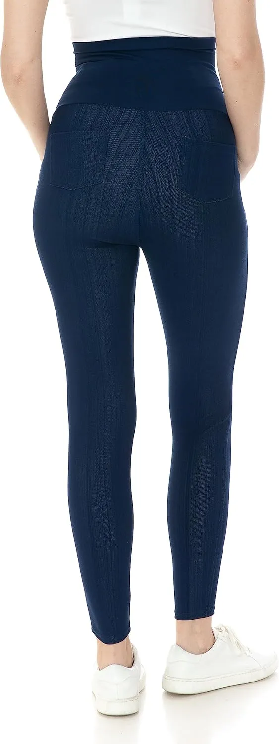 Leggings Depot Women's Maternity Jeans with Pockets Comfy Stretch Pregnancy Pants Denim Jeggings