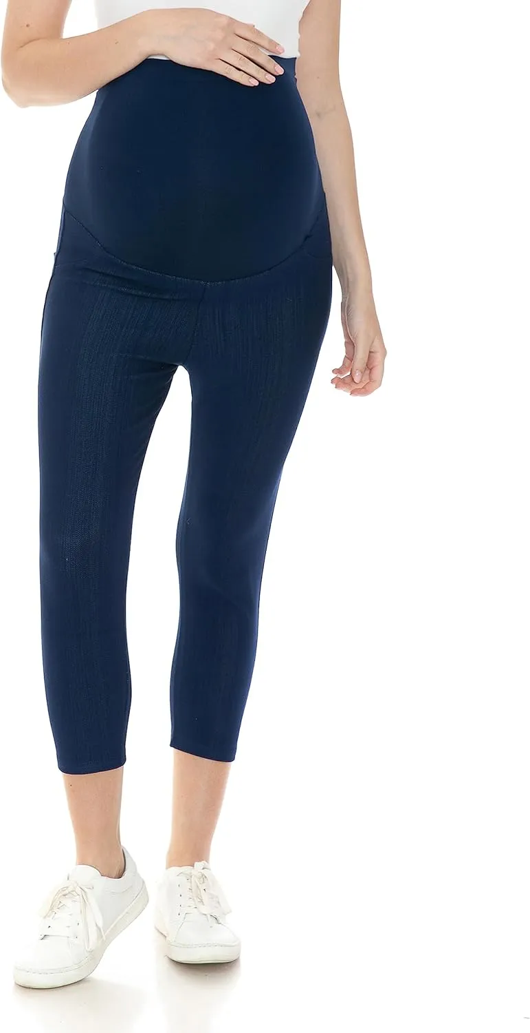 Leggings Depot Women's Maternity Jeans with Pockets Comfy Stretch Pregnancy Pants Denim Jeggings