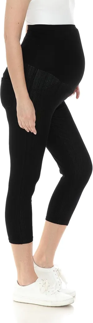 Leggings Depot Women's Maternity Jeans with Pockets Comfy Stretch Pregnancy Pants Denim Jeggings