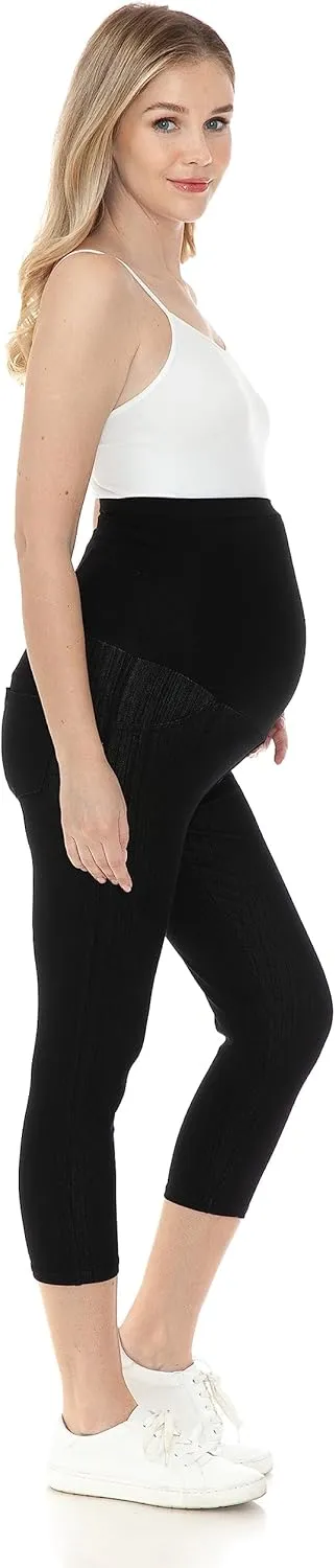 Leggings Depot Women's Maternity Jeans with Pockets Comfy Stretch Pregnancy Pants Denim Jeggings