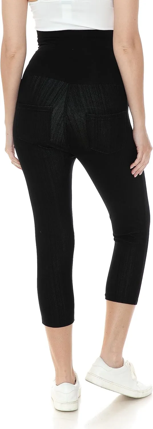 Leggings Depot Women's Maternity Jeans with Pockets Comfy Stretch Pregnancy Pants Denim Jeggings