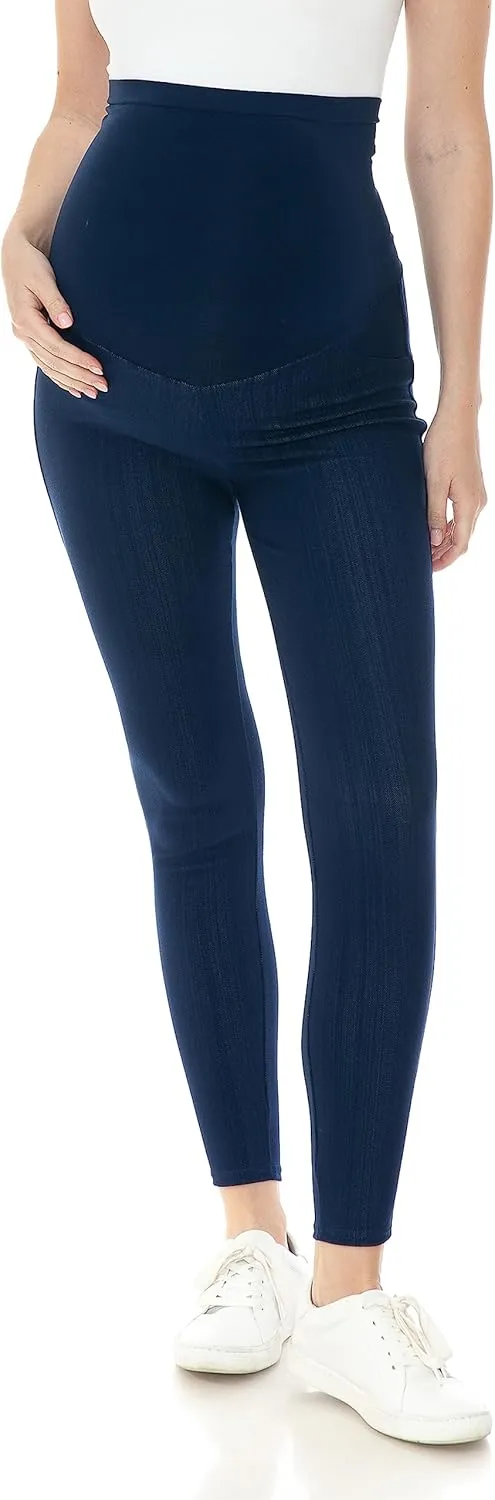 Leggings Depot Women's Maternity Jeans with Pockets Comfy Stretch Pregnancy Pants Denim Jeggings