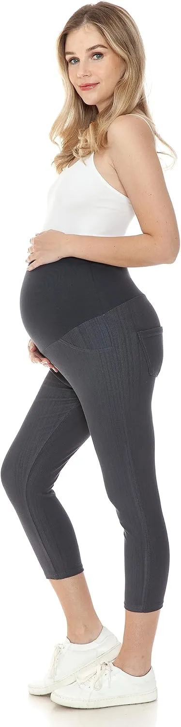 Leggings Depot Women's Maternity Jeans with Pockets Comfy Stretch Pregnancy Pants Denim Jeggings