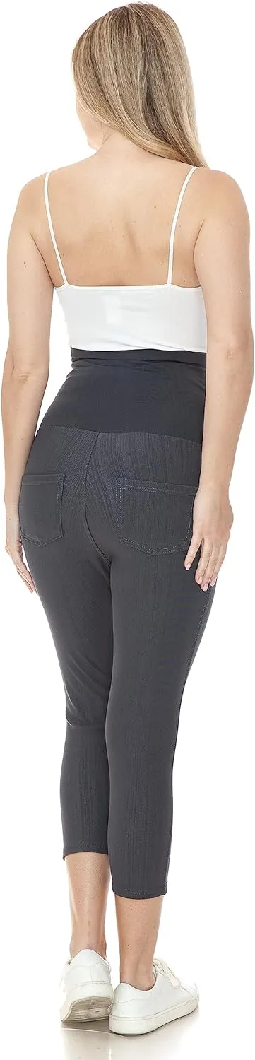 Leggings Depot Women's Maternity Jeans with Pockets Comfy Stretch Pregnancy Pants Denim Jeggings