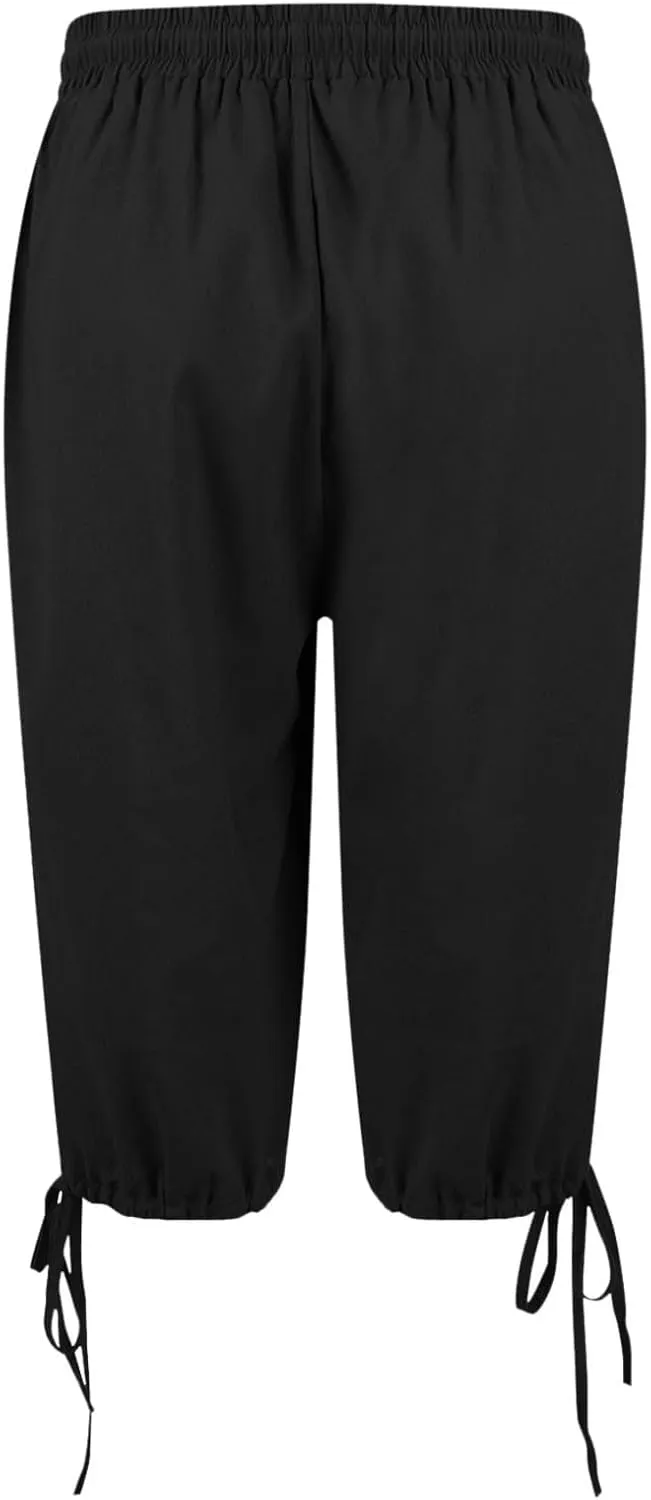Linen Pants for Women Solid Color Casual Side Lace Summer Drawstring Pants with Pocket for Beach Vacations
