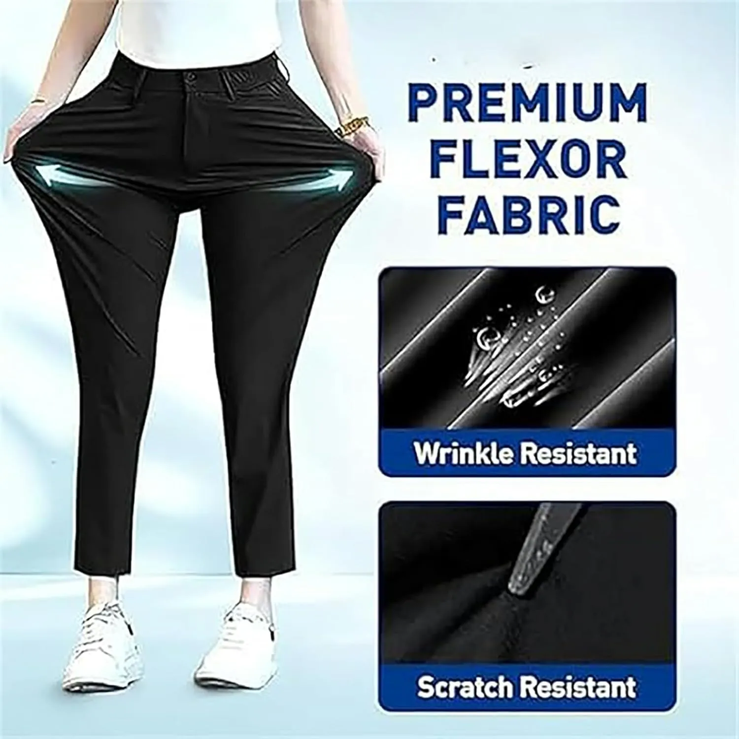Litetao Work Pants for Men Slim Unisex Stretch Quick Drying Pants Casual Baggy Stretch Drawstring Sports Pants with Pockets