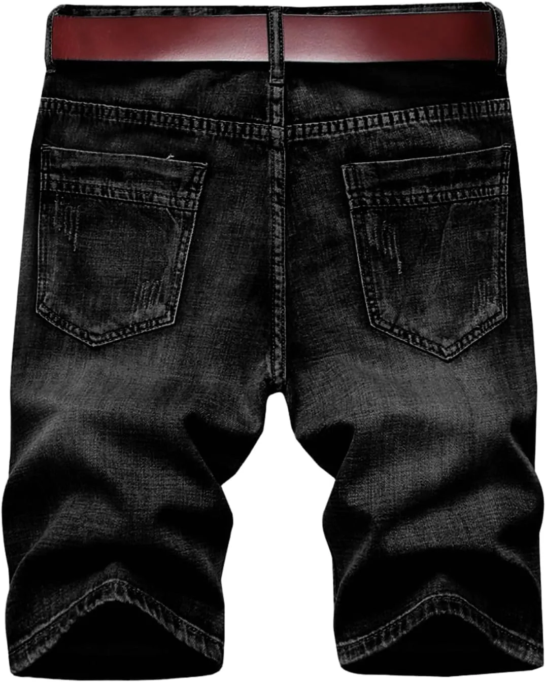 LONGBIDA Men's Jean Short Relaxed Fit Stretch Casual Denim Shorts