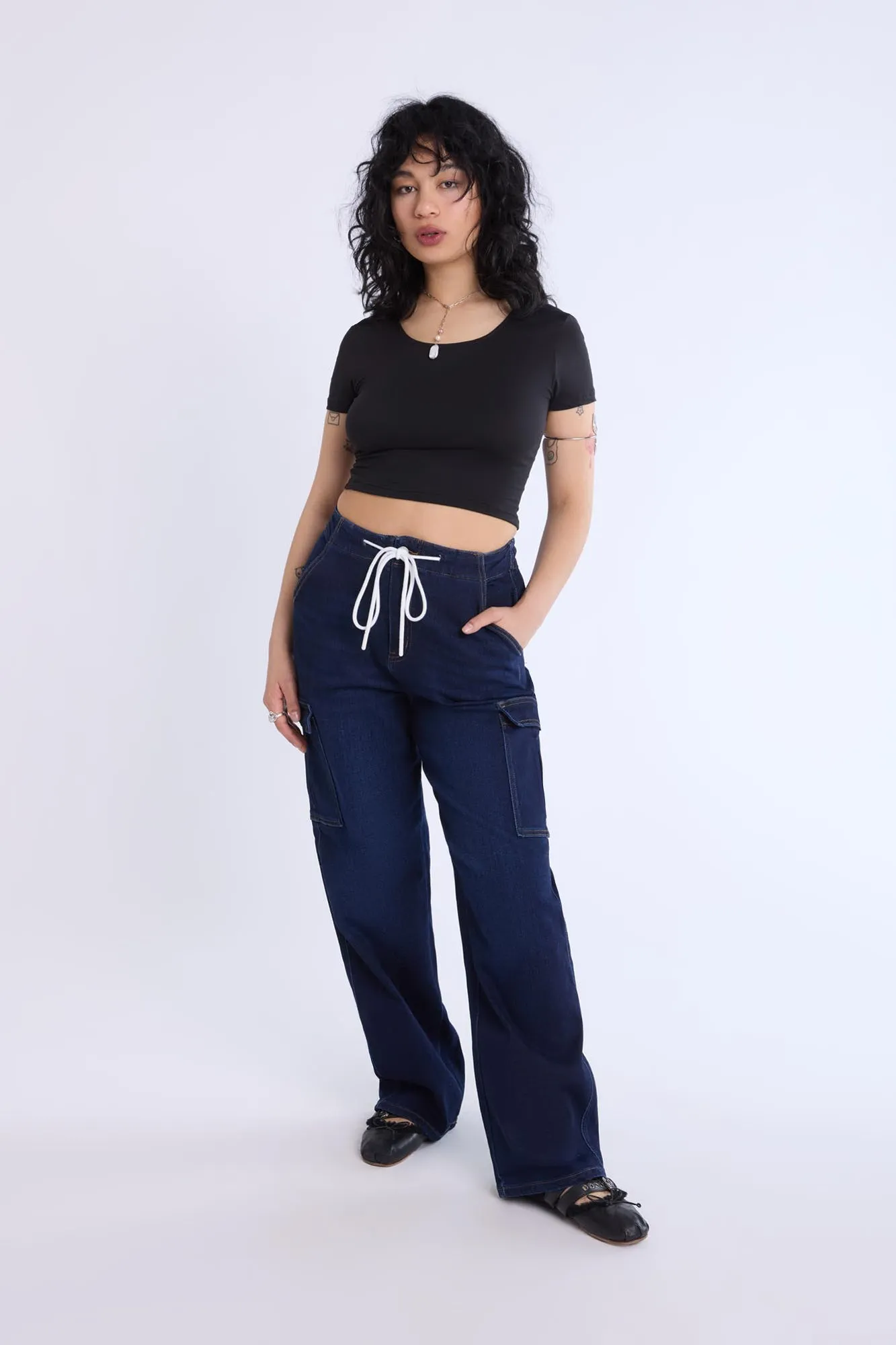 Loose Fit Cargo Jeans