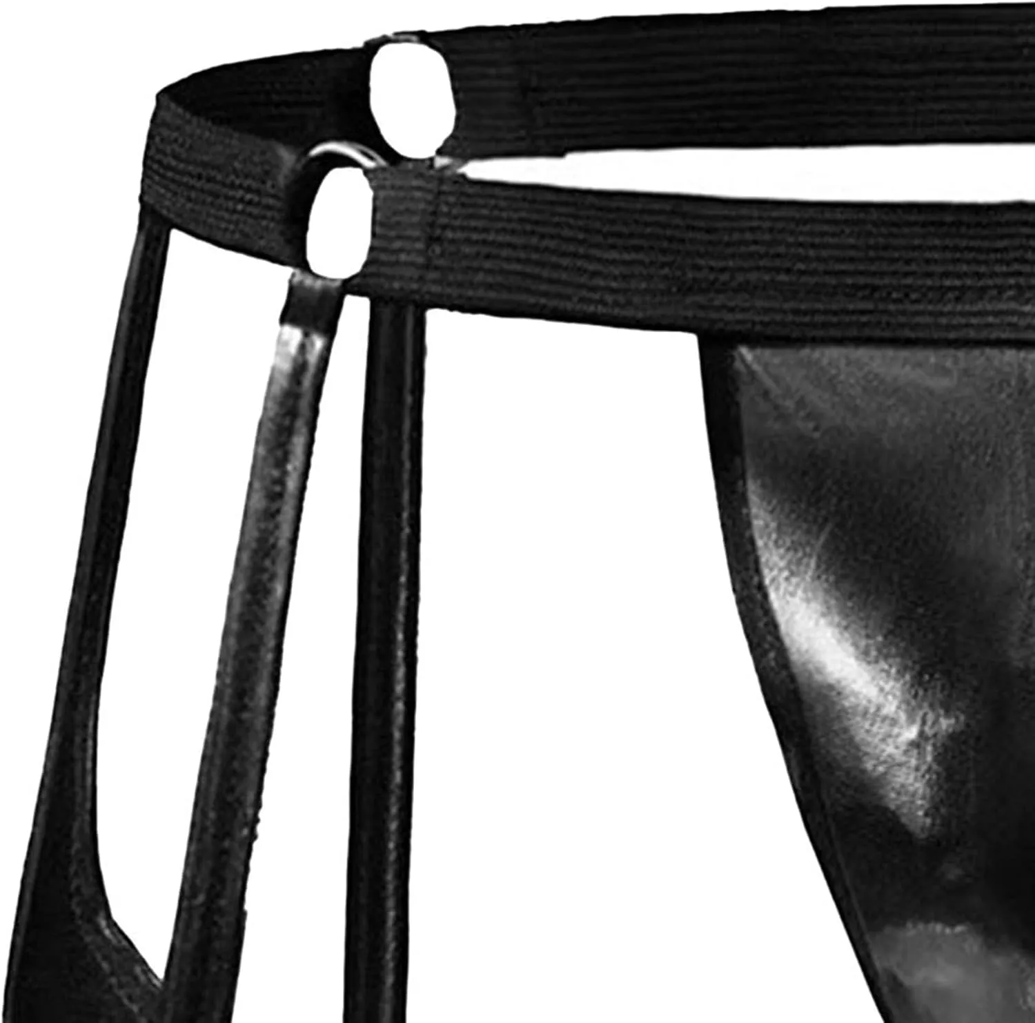 Maiyifu-GJ Men's Sexy Briefs Faux Leather Jockstrap Thong See Through Bulge Pouch Sexy Underwear Bikini Panties Underpants