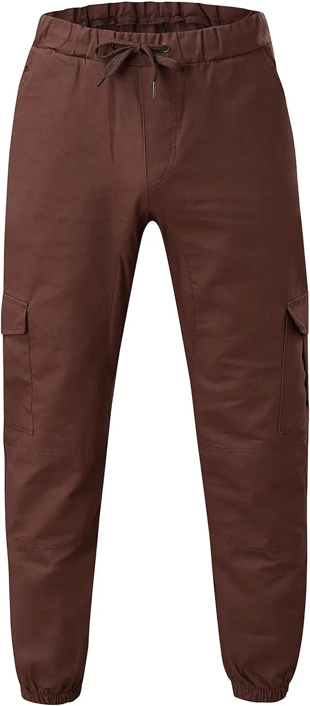 Mens 2023 Fashion Joggers Hiking Sweatpants Drawstring Waist Pants Work Sports Loose Fit Trousers with Pockets