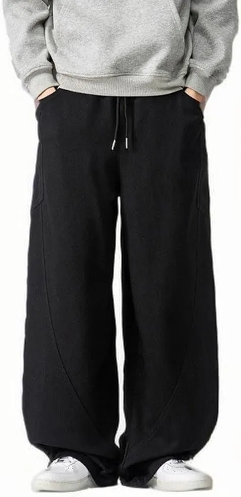 Men's Athletic Sweatpants Unisex Wide Leg Y2k Baggy Workout Harem Pants Casual Loose Hippie Summer Trouser Streetwear