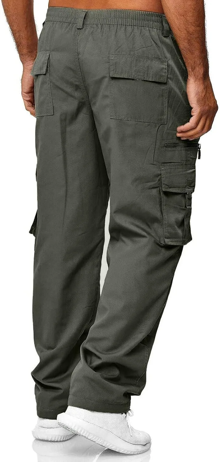 Mens Autumn and Winter High Street Fashion Loose Pants Active Outdoor Sports Joggers Hiking Sweatpants Overalls