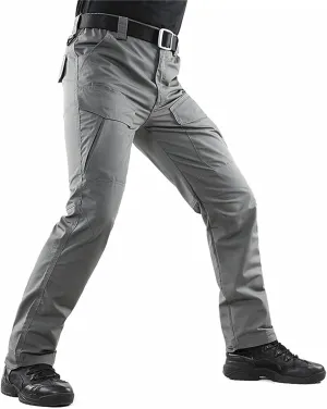Men's Camouflage Slim-Fitting Pants Elastic Waist Tactical Training Multi-Pocket Work Pants