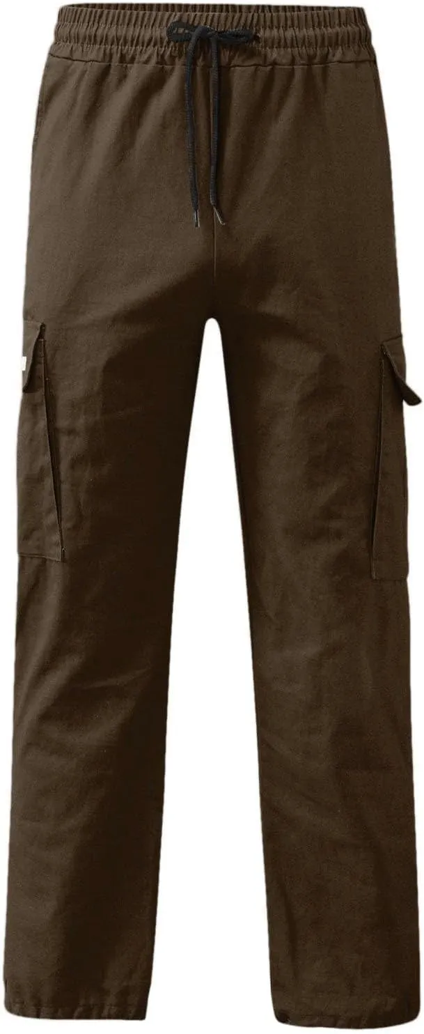 Mens Cargo Pants Casual Joggers Hiking Pants Loose Straight Athletic Workout Sweatpants with Pockets