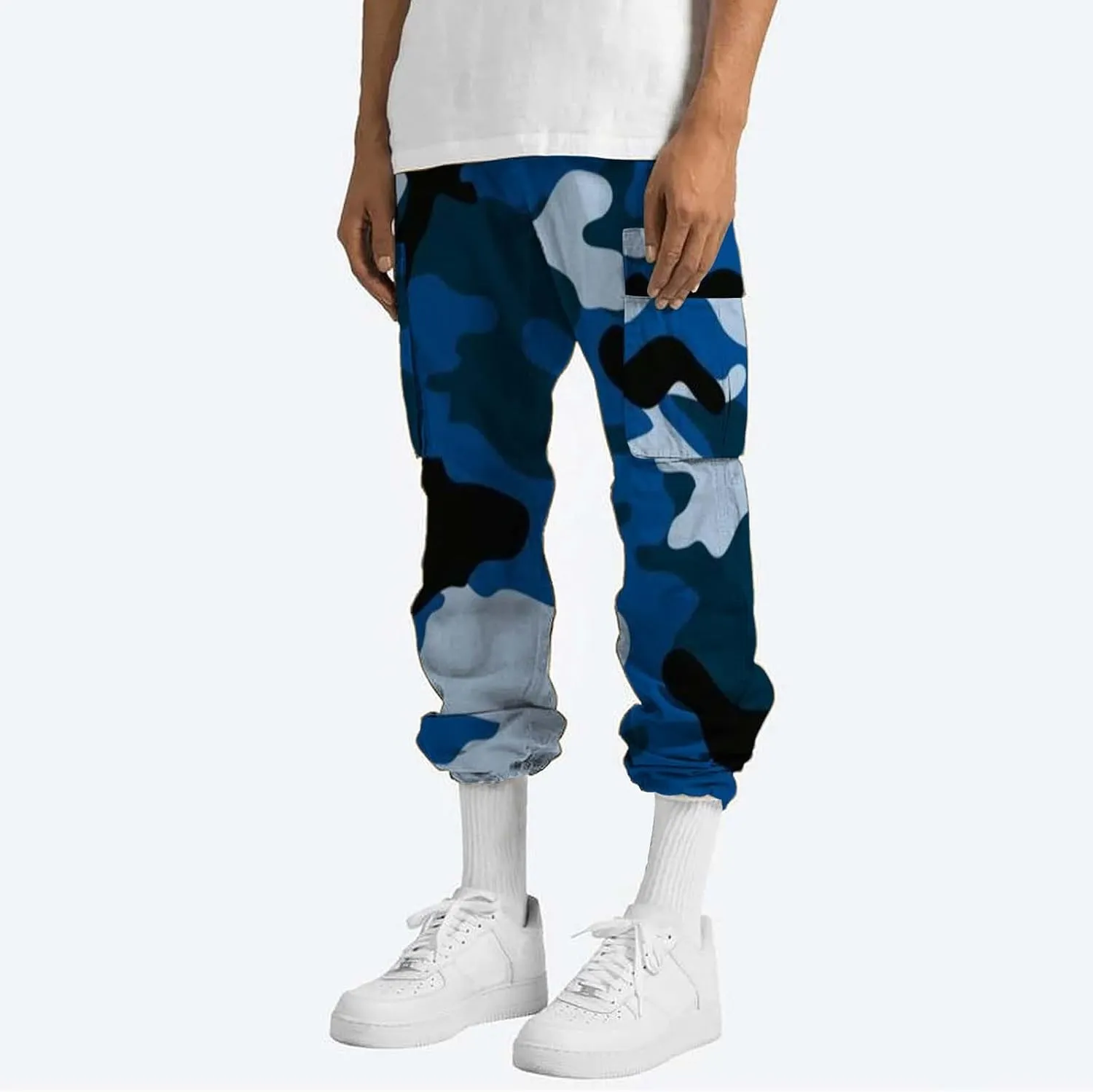 Mens Cargo Pants Slim Fit Men's Wild Cargo Pants Casual Joggers Sweatpants Outdoor Waterproof Hiking Work Pants