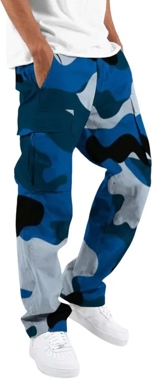 Mens Cargo Pants Slim Fit Men's Wild Cargo Pants Casual Joggers Sweatpants Outdoor Waterproof Hiking Work Pants