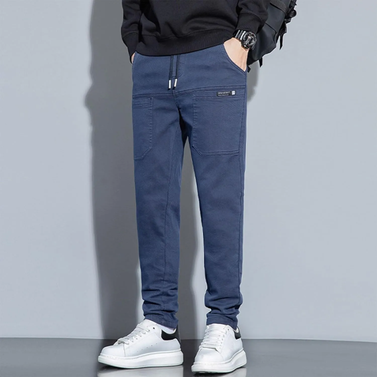 Mens Cargo Pants Slim Fit Multipants - High Stretch Multi-Pocket Durable Cargo Pants Drawstring Chinos Golf Pant