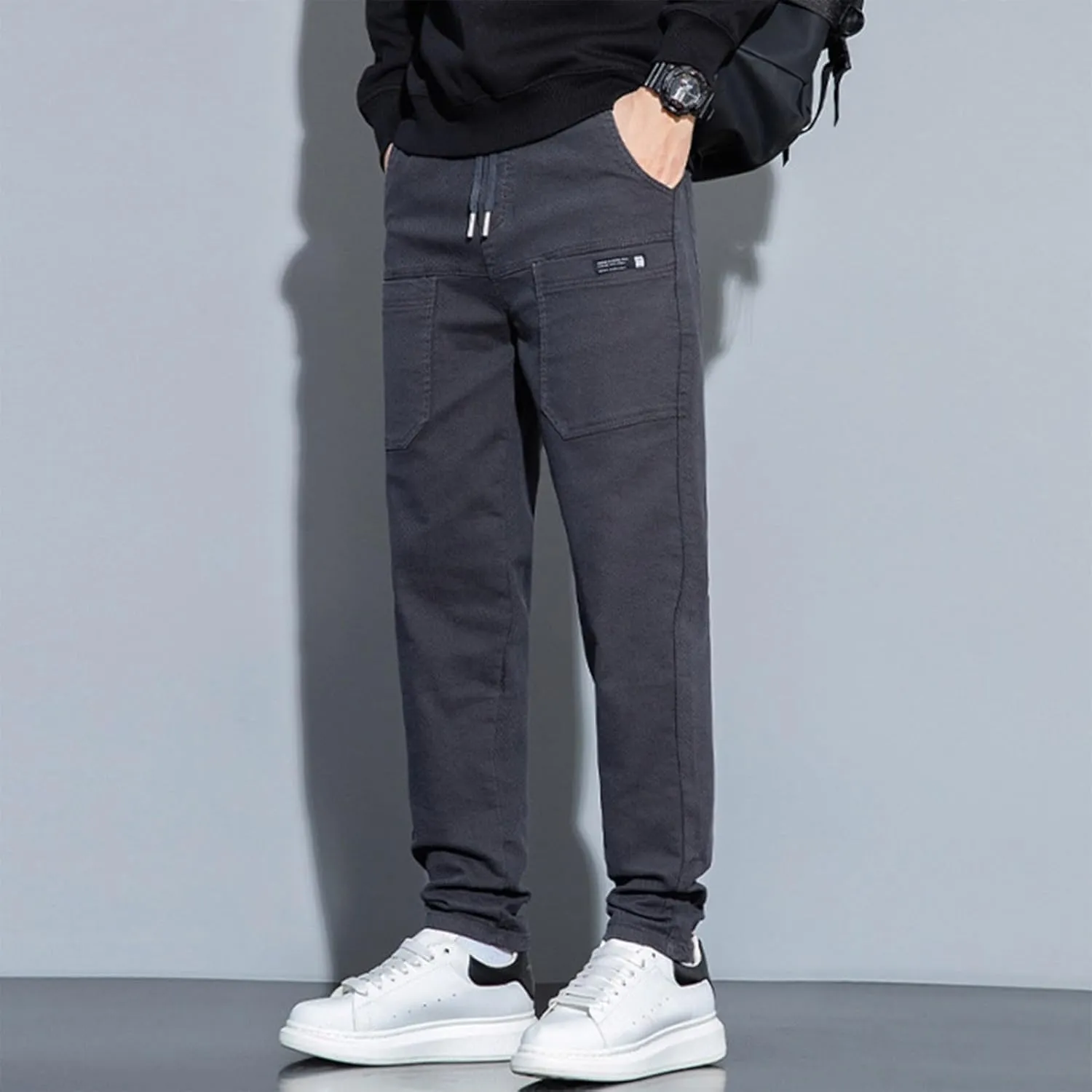 Mens Cargo Pants Slim Fit Multipants - High Stretch Multi-Pocket Durable Cargo Pants Drawstring Chinos Golf Pant