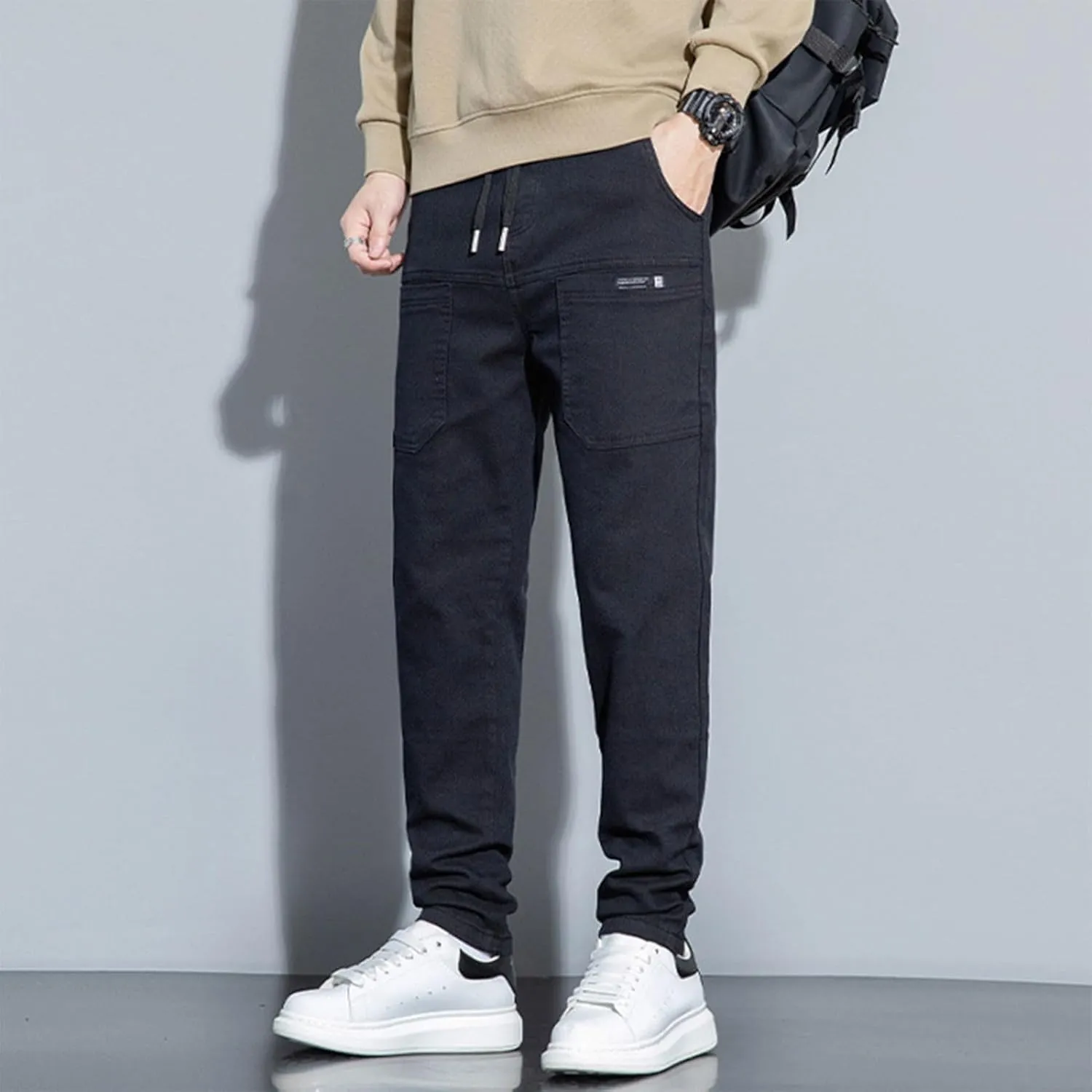 Mens Cargo Pants Slim Fit Multipants - High Stretch Multi-Pocket Durable Cargo Pants Drawstring Chinos Golf Pant
