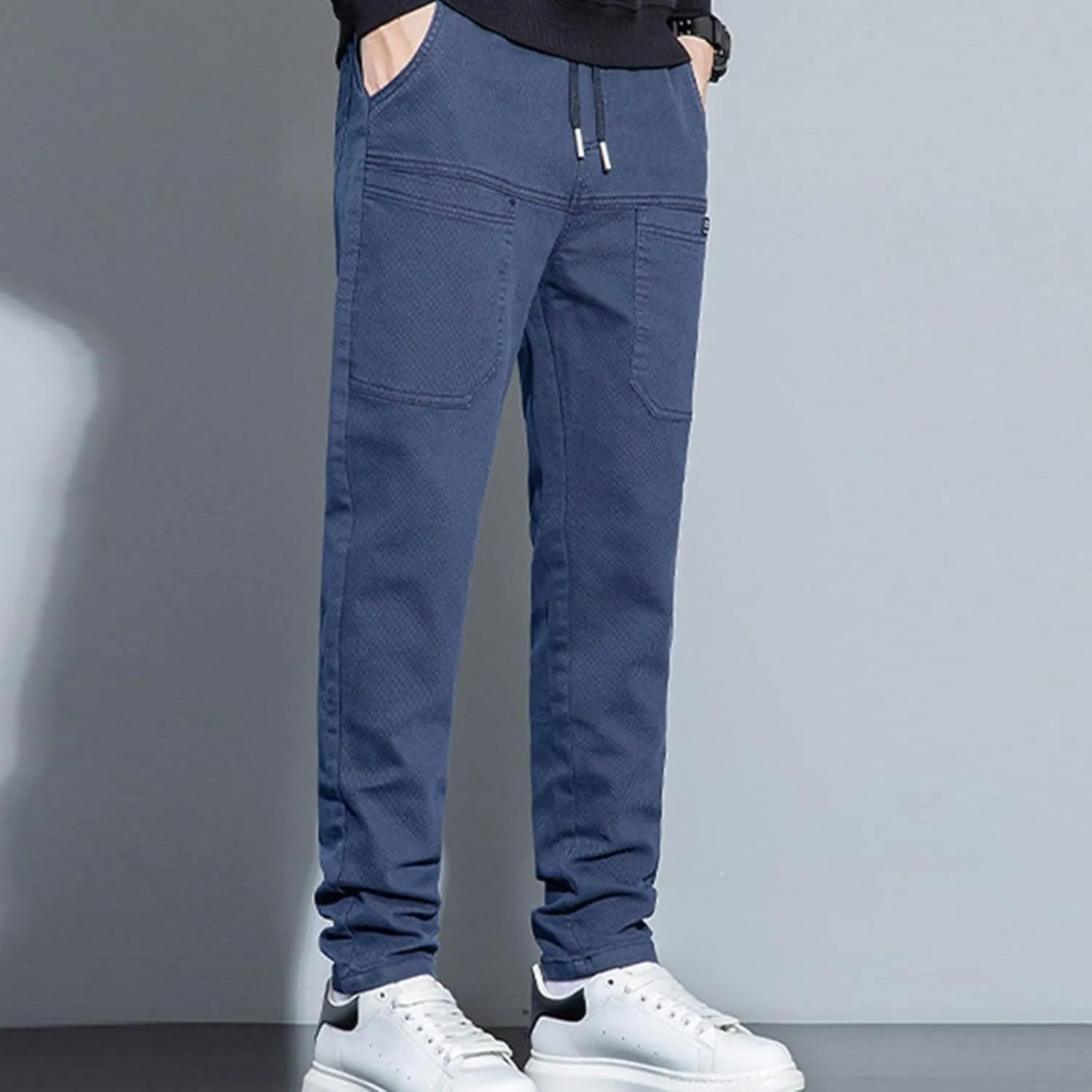 Mens Cargo Pants Slim Fit Multipants - High Stretch Multi-Pocket Durable Cargo Pants Drawstring Chinos Golf Pant