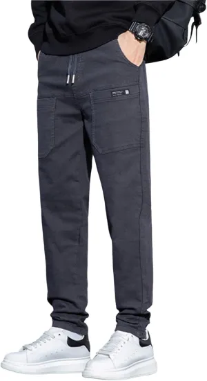 Mens Cargo Pants Slim Fit Multipants - High Stretch Multi-Pocket Durable Cargo Pants Drawstring Chinos Golf Pant