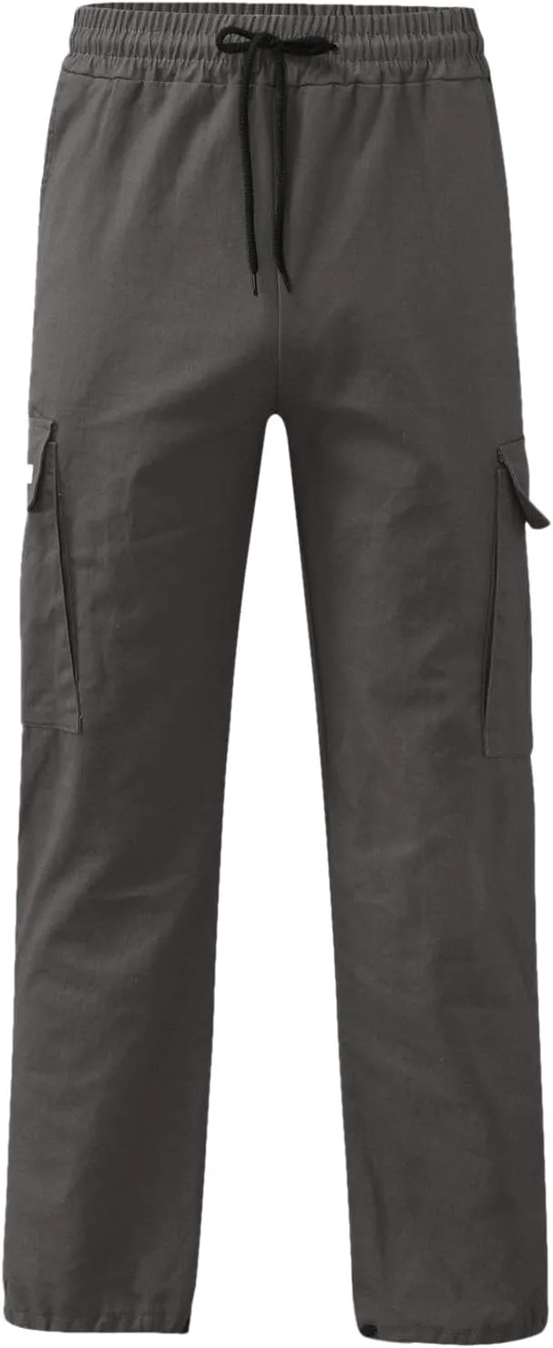 Men's Cargo Pants Solid Color Summer Lightweight Trousers Lounge Loose Fit Overalls House Outdoor Hiking Joggers