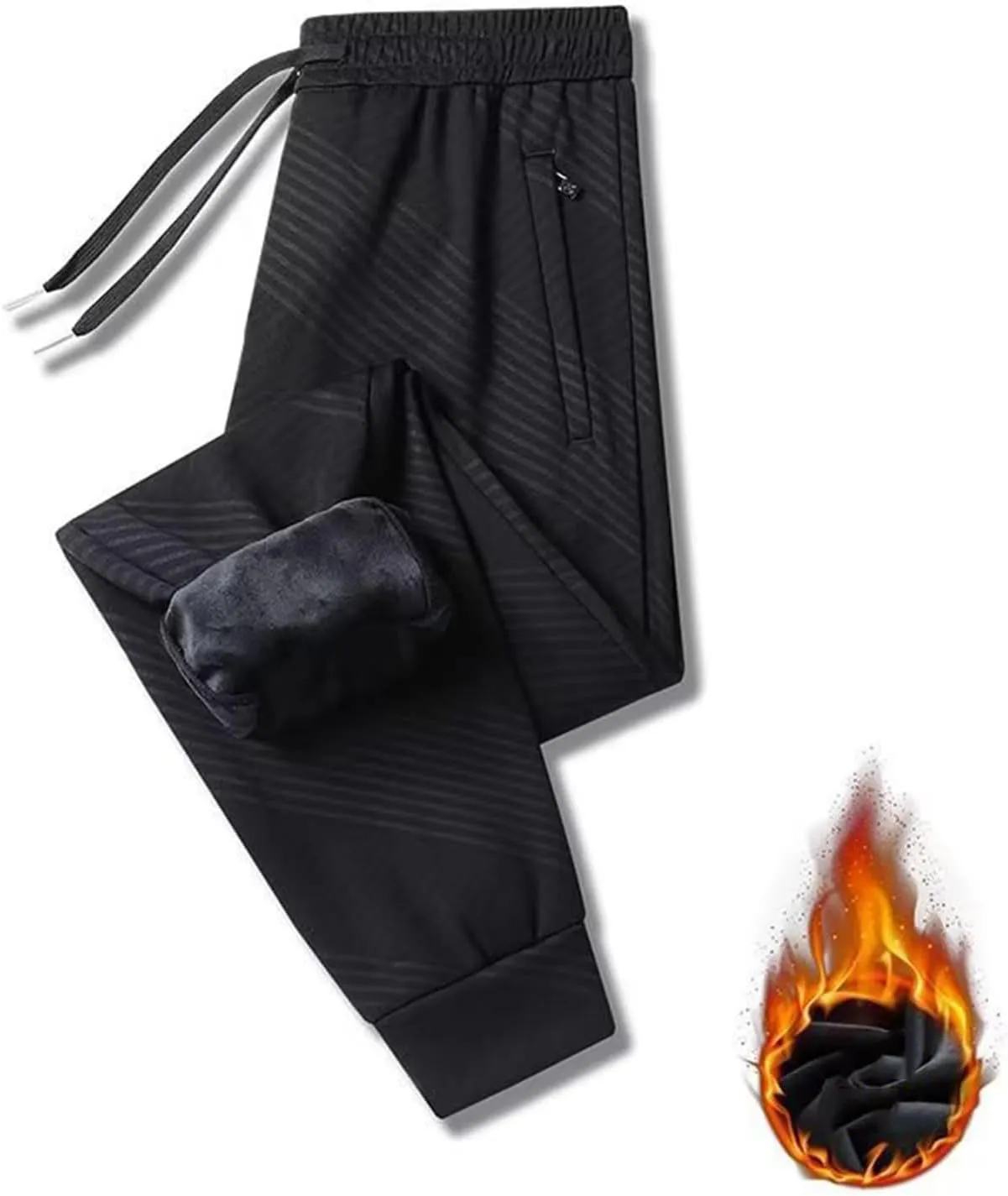 Mens Cargo Sweatpants Baggy Drawstring Joggers Workout Sport Pants Fall Winter Long Trousers with Pockets