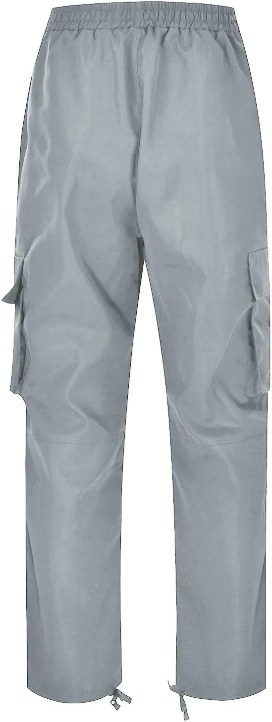 Mens Cargo Work Pants,Multi Woven Pocket Foot Rope Solid Pants Street Cargo Tie Cargo Pants Mens Fashion Joggers