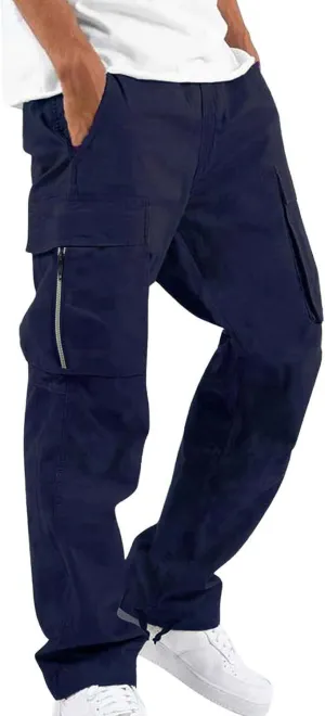 Mens Cargo Work Pants,Multi Woven Pocket Foot Rope Solid Pants Street Cargo Tie Cargo Pants Mens Fashion Joggers