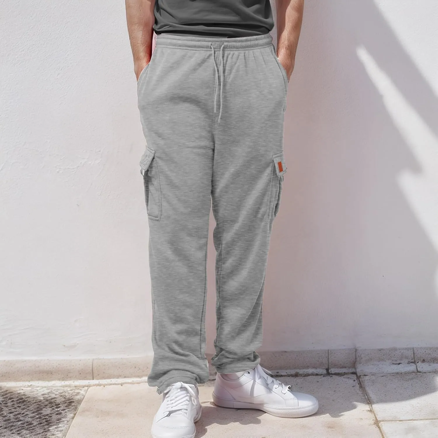 Mens Casual Cotton Sweatpants Breathable Comfy Joggers Workout Sport Pants Hiking Hunting Work Trousers
