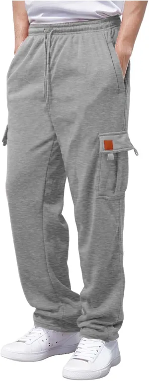 Mens Casual Cotton Sweatpants Breathable Comfy Joggers Workout Sport Pants Hiking Hunting Work Trousers