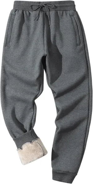 Men's Casual Sweatpants Baggy Wide Straight Leg Joggers Dress Pants Fall Winter Long Trousers with Pockets