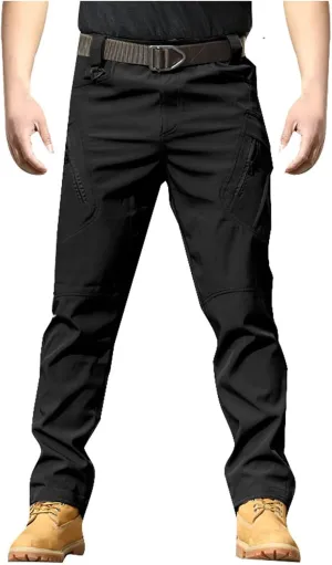 Mens Causal Cargo Pants Felaxed Fit Trousers Fashion Hiking Joggers Outdoor Wearing Overalls with Multi Pockets