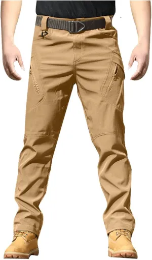 Mens Causal Cargo Pants Felaxed Fit Trousers Fashion Hiking Joggers Outdoor Wearing Overalls with Multi Pockets