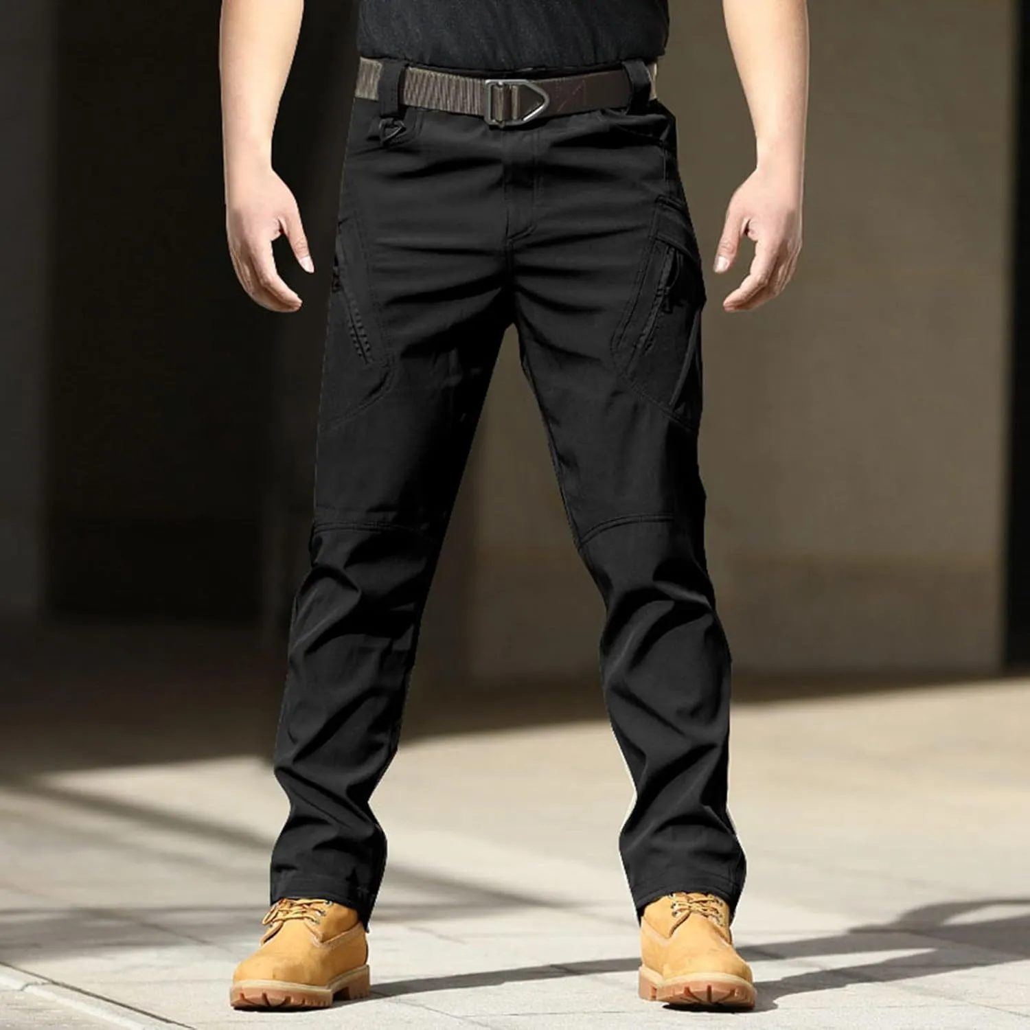 Mens Causal Cargo Pants Felaxed Fit Trousers Fashion Hiking Joggers Outdoor Wearing Overalls with Multi Pockets
