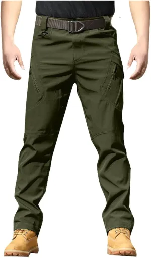 Mens Causal Cargo Pants Felaxed Fit Trousers Fashion Hiking Joggers Outdoor Wearing Overalls with Multi Pockets