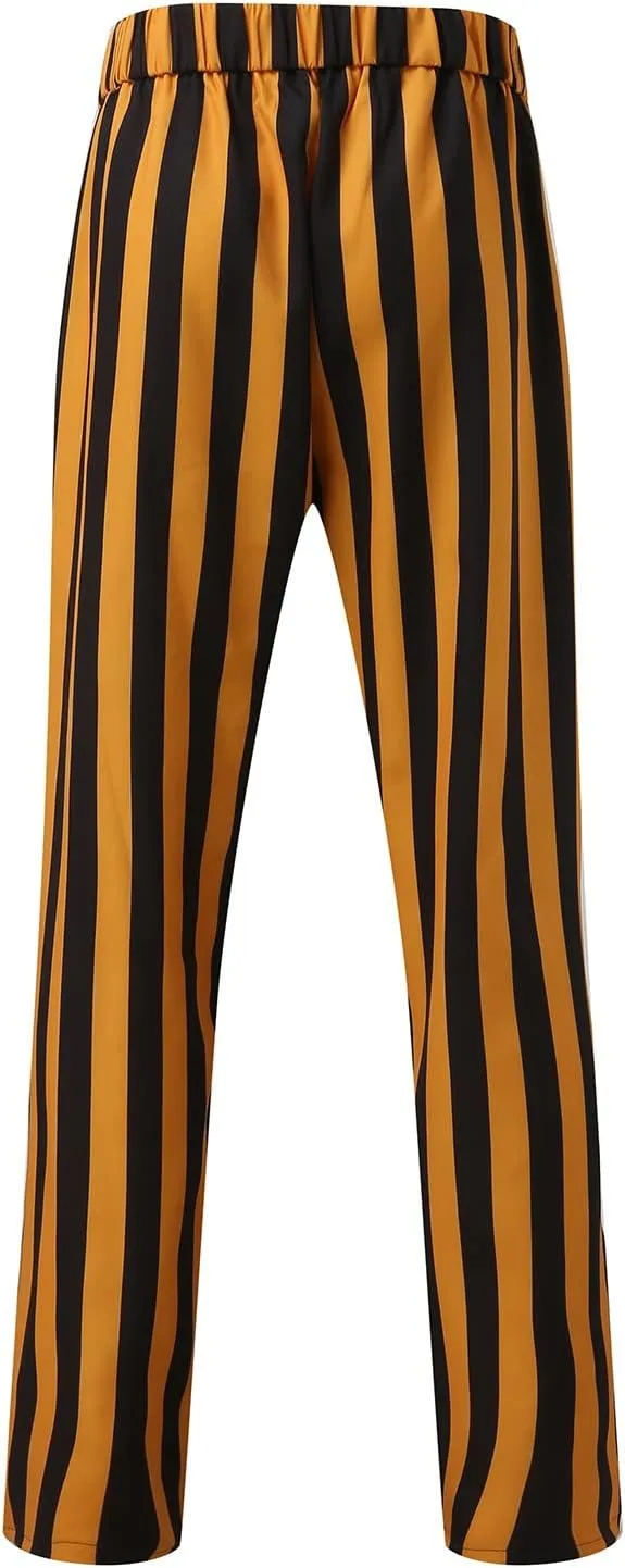 Mens Dress Pants Trendy Vertical Striped Suit Pants Slim Fit Stretch Casual Trousers Summer Outdoor Fashion Slacks