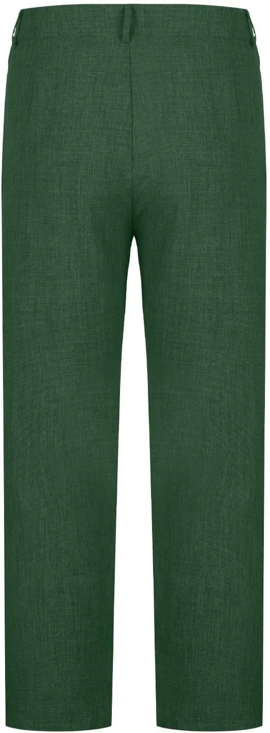Men's Fashion Suit Pants Flat Front Ecpandable Waist Tapered Trousers Casual Slim Fit Business Golf Pants with Pocket
