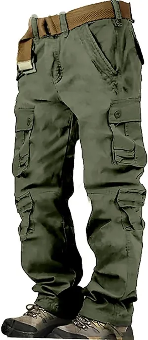 Mens Hiking Pants Cargo Trousers Hiking Pants 8 Pocket Plain Comfort Breathable Outdoor Daily Going Out Baggy Pants