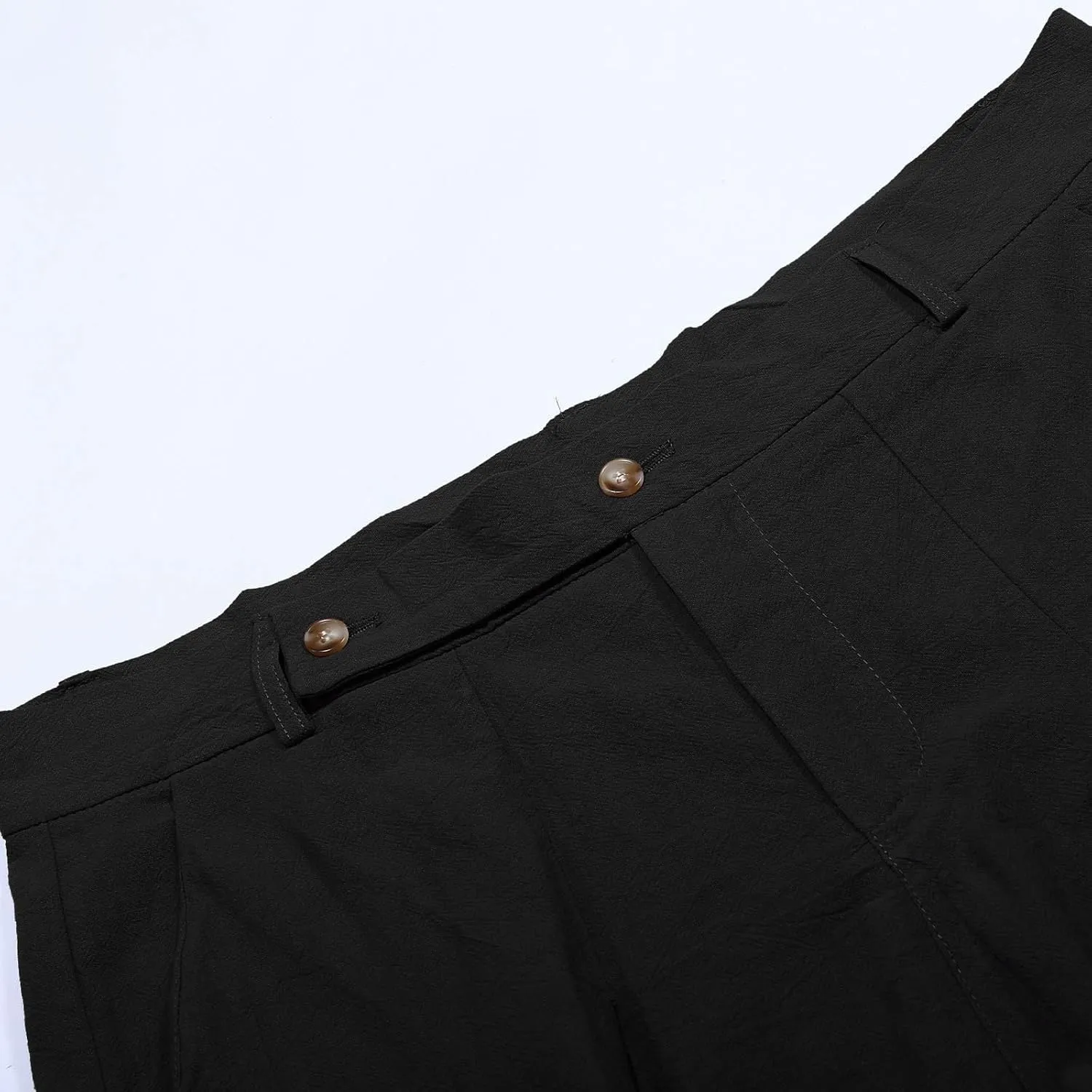 Mens Linen Harem Drawstring Pants, Casual Elastic Waist Lightweight Hippie Loose Wide Leg Pants with Pocket