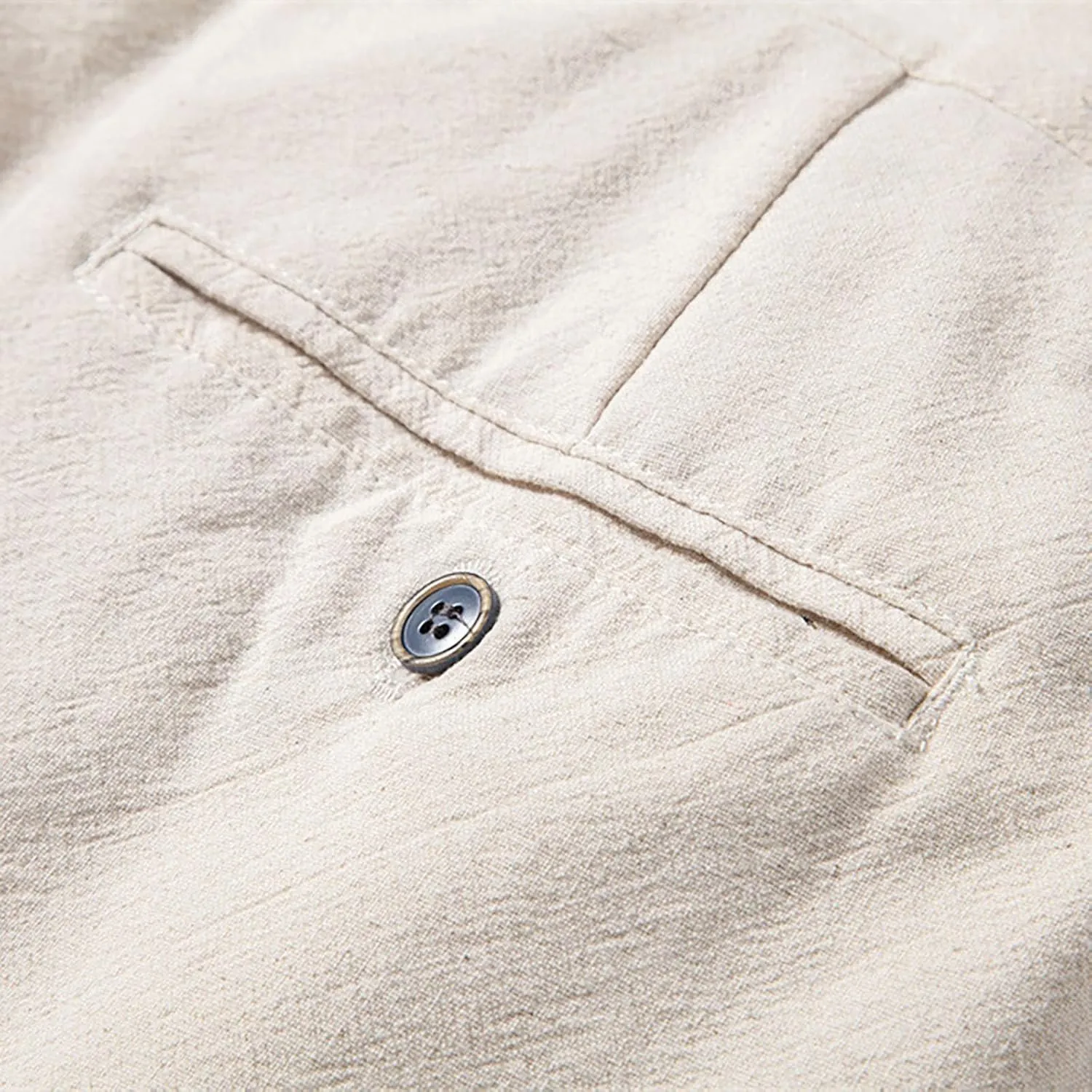 Mens Linen Pants Casual Vacation Drawstring Waist Pant Lightweight Beach Slacks Outdoor Summer Trouser with Pockets