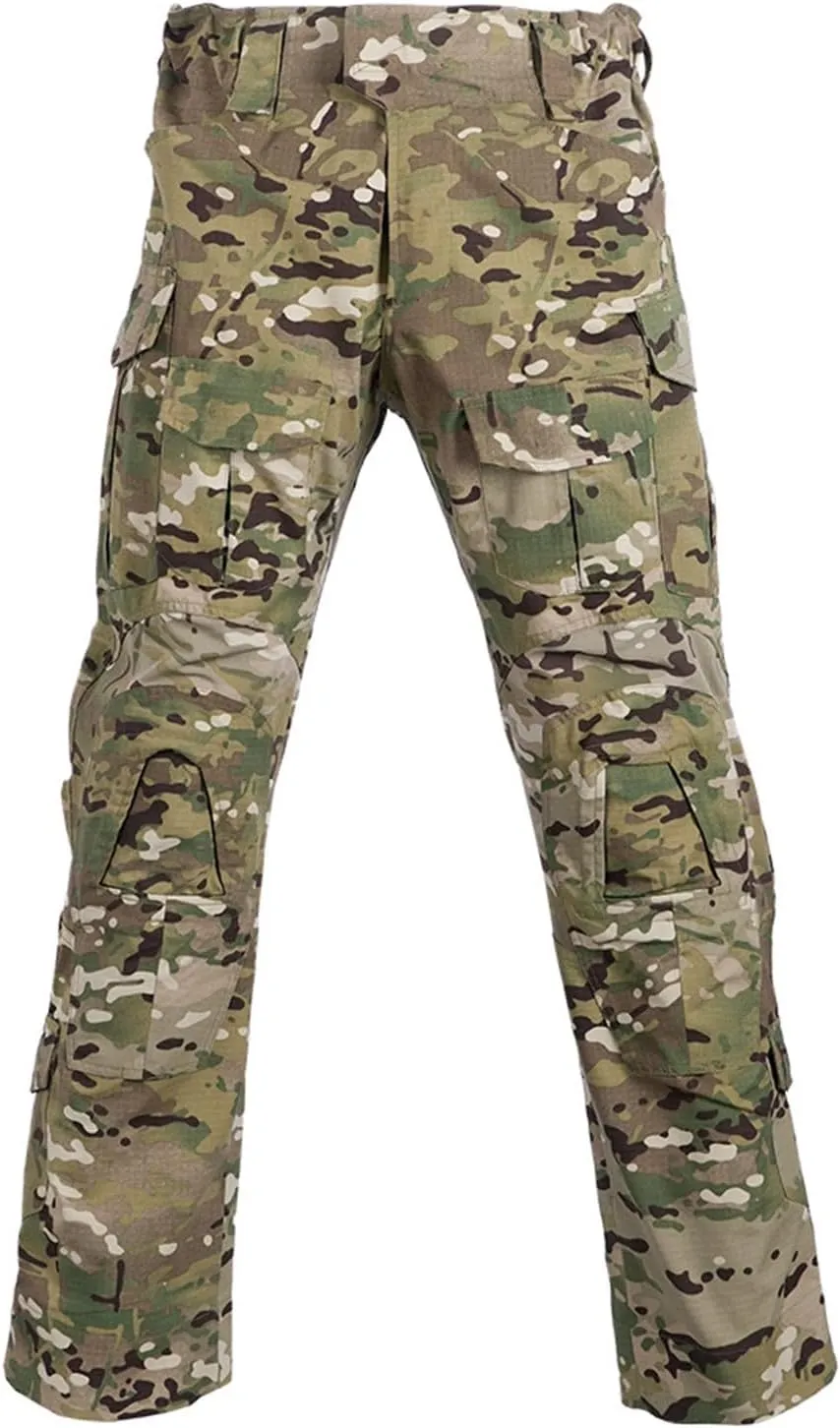 Men's Outdoor Tactical Drawstring Pants 2025 Multi-Pocket Breathable Camouflage Training Work Pants