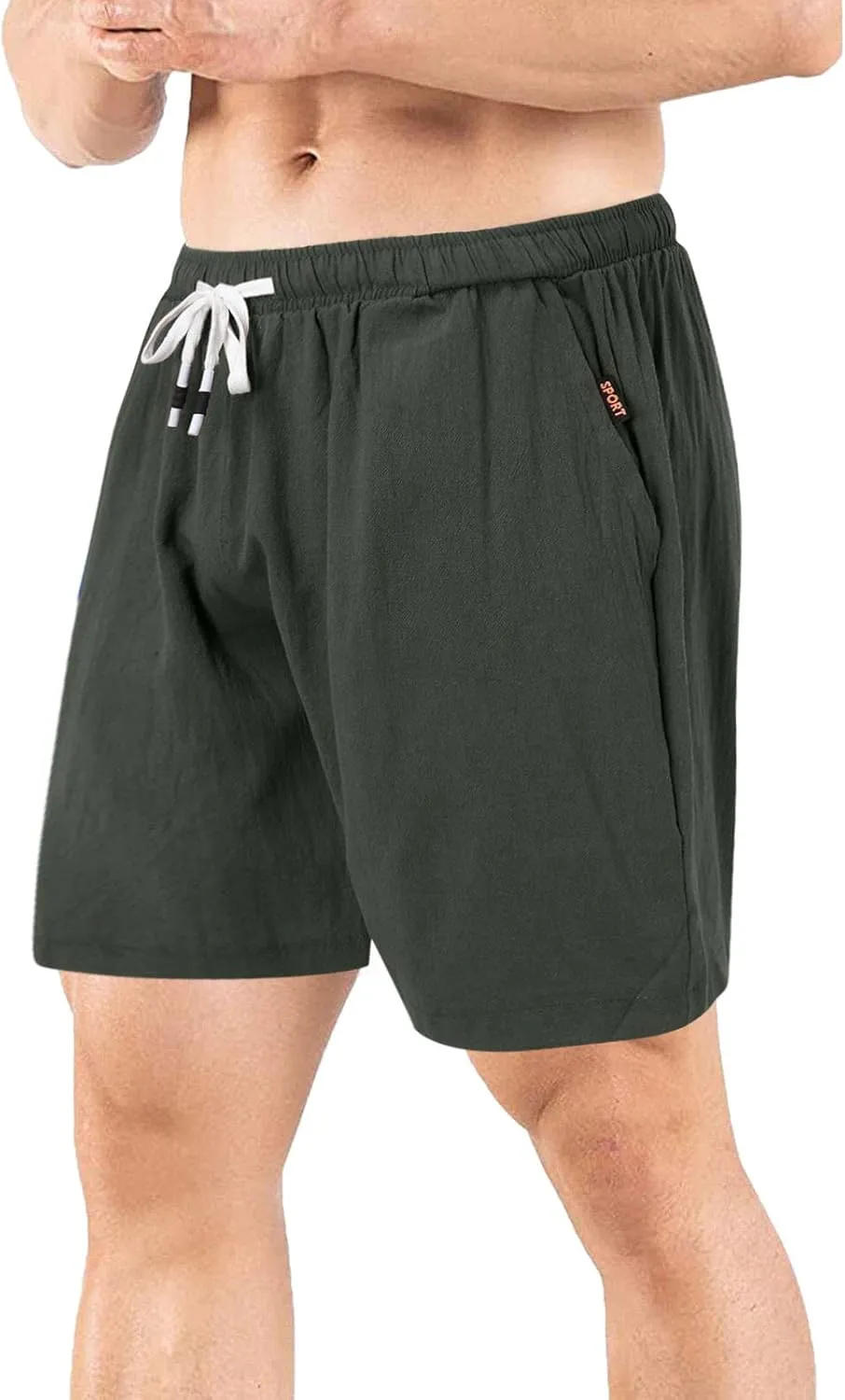 Mens Shorts Cargo SweatShorts Men Jean Graphic Elastic Waist for Dress Casual Oversized Long Linen White Summer