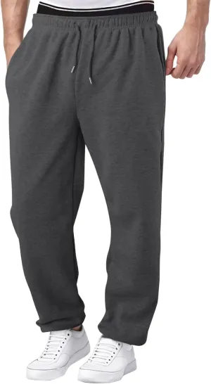Men's Slim Fit Tapered Chino Pants, Fleece Lined Sweatpants Straight Leg Workout Comfy Pants Bottom Sweatpants Joggers